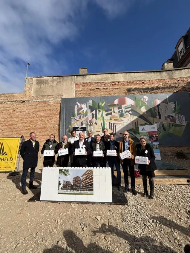 Première pierre des Jardins République à Colmar